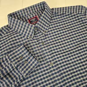 UNTUCKit Bergstorm Flannel Button Down Shirt Men's Size XXL Blue Gray Gingham